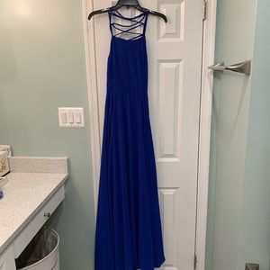 Lulu’s royal blue lace up prom dress